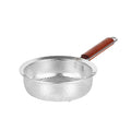 Stainless Steel 304 Strainer Scoop with Wooden Handle, Self-Draining Solid Base - Ideal for Kitchen, Pasta, Fruit, and Vegetables - 7.1in - color: Caliber-7.1in