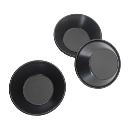 3 Inch Pastel de Nata Tins, Carbon Steel Egg Tart Mold 8 Pack - color: Black