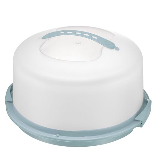 Tribello Extra Large Cake Storage Container, Cake Carrier With Handle Holds Cake 12 X 12 X 5 (Blue) - color: Blue