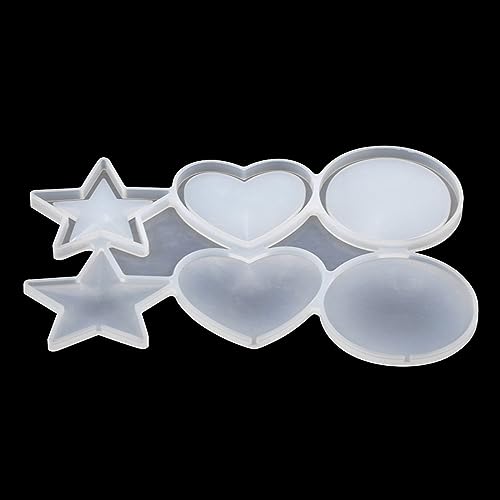 mostsom Star Love Heart Silicone Lollipop Mold Jelly Candy Chocolate Soap Bakeware Mould Reusable Variety Shapes Cake Decor 2PCS (J_ Star Love Heart) - size: J_ Star Love Heart