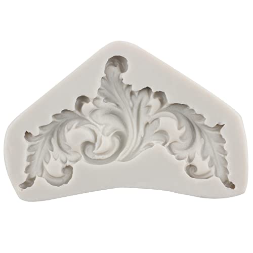 Sijiangmold Baroque Silicone Mold Scroll Relief Lace Fondant Mold Set of 5 - color: Style C