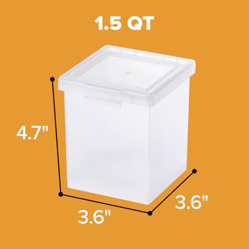 Bostitch Konnect Clear Storage Containers with Lids, Stackable Plastic Organizer Bins, 1.5 Quart, 2 Pack - size: 1.5 Qt 2 Pack