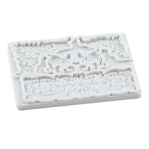 Baroque Corner Silicone Scroll Flower Relief Lace Fondant Mold - color: Style G