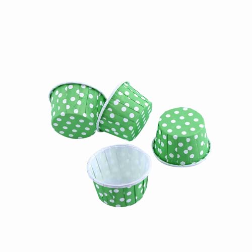 100Pcs Polka Dot Baking Cups, Mini Muffin Cupcake Liners (Green) - color: Green