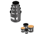 Springform Pan Set of 4,Heighten Non-stick Round Cake Pan Set with Removable Bottom,Includes 4 Pieces 4" 4.7" 5.7"6.7'',Leak-Proof Baking Pans
