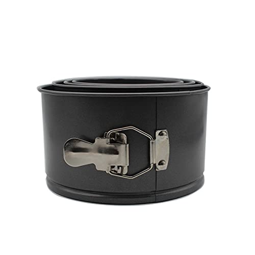 4 Pcs Springform Pan (4inch, 5inch, 6inch, 7inch), Cake Tin for Baking, Detachable Bottom Carbon Steel Cheesecake Mold (Black)