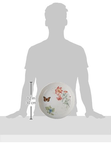 Lenox Butterfly Meadow Low Serve Bowl, White - - style: Low Serving Bowl