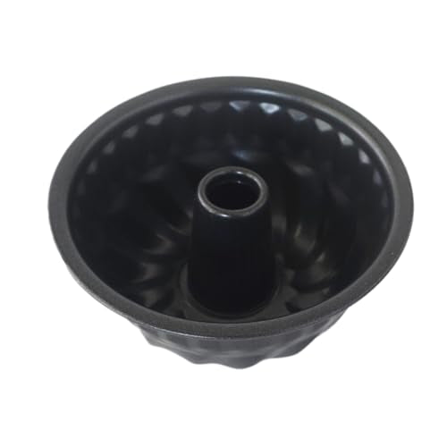 4 Inch Small Fluted Tube Cake Pan, Mini Nonstick Kugelhopf Mold - color: Black