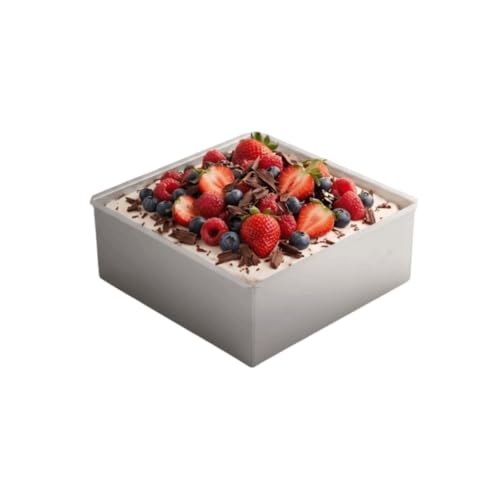 Square Cake Mould with Removable Bottom, Anodized Aluminum Baking Pan for Mousse Cake, Bread and Cheesecake, 22 x 22 x 7.8 cm