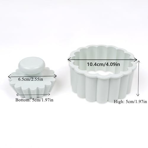 Tart Cutting Mold Set, 4 inch Fluted Round Cookie Cutter Round Double Cut and 2.5 inch Tart Tamper Plastic, Biscuit Cutter for Making Egg Tarts, Fondant Cakes(Baking Tray Not Included)