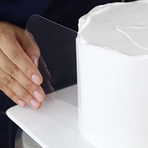 Leadigol 10Pcs Plastic Cake Scraper,Flexible Cake Fondant Smoother Shaper,Transparent Cake Cream Scraper,Icing Smoother for Bread Pastry Cake
