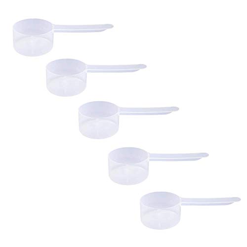 Plastic Measuring Scoop, (35 cc | 2.5 Tablespoon | 1.25 fl oz. | 35 mL) Long Handle Spoons for Powders, Granules, Coffee, Pet Food, Baking Supplies, Protein and Other Dry Goods, BPA Free (Set of 5) - size: 35 cc | 2.5 tablespoon | 1.25 fl oz. | 35 mL