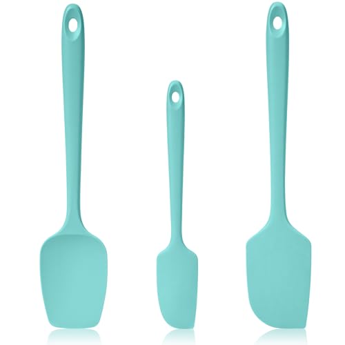 600ºF Heat Resistant Silicone Spatula Spoonula Set of 3, Aqua Sky - color: (1) Aqua Sky, size: 3 Spatulas