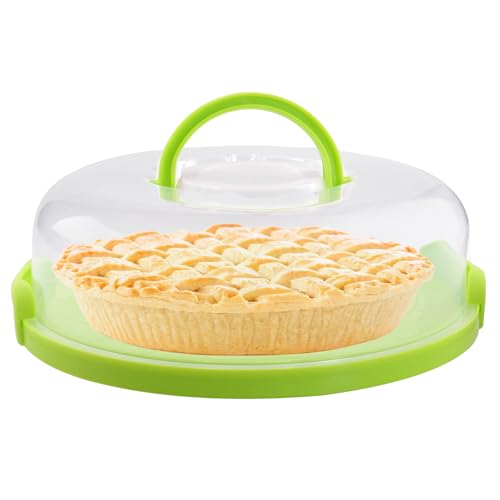 12inch Portable Pie Carrier with Lid and Cupcake Muffin Tart Cookie Keeper Food, for Wedding Party Baby Shower Party Christmas (Green) - color: Green