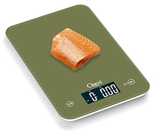 Ozeri Touch Digital Kitchen Scale (12 lbs Edition) in Tempered Glass - color: Calla Green