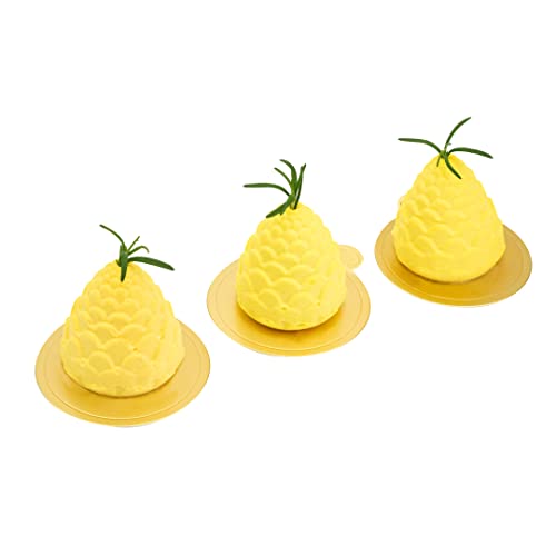 Pastry Tek 8 Cavities Pineapple Mold, 1 Oven-Ready Pineapple Jello Mold - Flexible, Freezable, White Silicone Tropical Fondant Mold, Easy Release, For Baking - Restaurantware - size: 1 Count, style: Pineapple