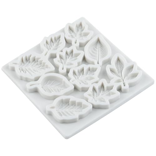 Leaf Silicone Mold Maple Rose Leaf Fondant Molds Set of 3 - color: Style F