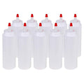 10 Pack 8 oz Plastic Squeeze Bottles with Red Tip Caps - size: 8 Ounces (Pack of 10)