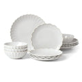Lenox French Perle Scallop White Dinnerware Set with Accent Plates - color: White, style: 12-Piece Dinnerware Set