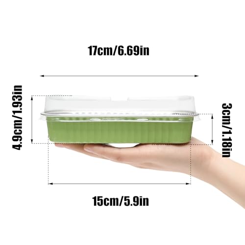 50 Pack 6.8oz Mini Cake Pans with Lids, Light Green - color: Light Green, size: Rectangle