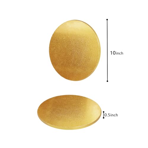 12 PCS Cake Drums Gold, 1/2 Inch Thick 10 Inch Round Cake Boards, Professional Quality Cake Cardboards, Card Base, Cake Mat-Gold - color: Gold, size: 10 inch