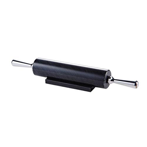 JEmarble Rolling Pin/Aluminum Handles 18 inch(Black)(Premium Quality) Polished Surface 18-inch(10"Barrel) Genuine Stone Non-stick Save Effort Easy to Clean - color: Aluminum Handles(Black)