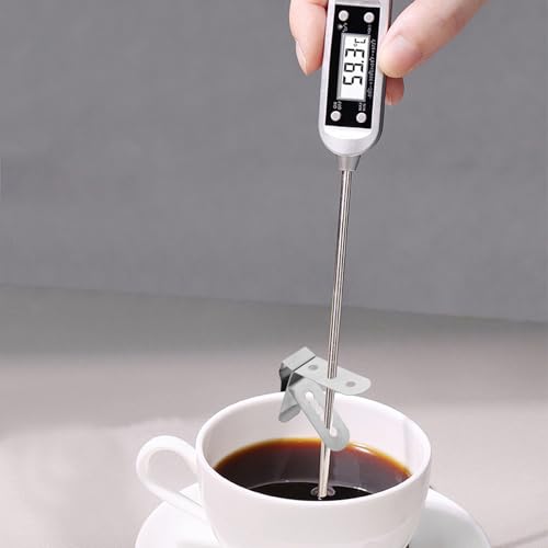 NUOBESTY Thermometer Probe Clip Food Thermometer Holder for BBQ Grill Cooking Baking and Brewing Strong Grip Probe Holder for Temperature Reading 1.65 X 1.57 X 0.59in 1 Pack