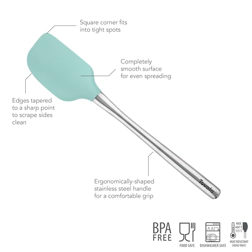 Tovolo Flex-Core Silicone Spatula, Stainless Steel Handle, Aqua - color: Aqua, style: Spatula