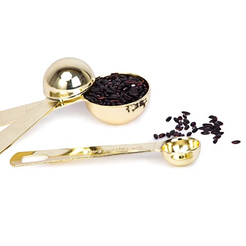 Gold Measuring Spoons, 6 Piece Set, 18/8 Stainless Steel - color: C - Gold, size: 6pcs