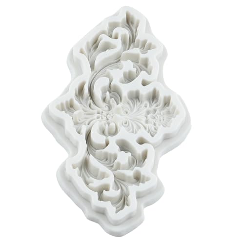 Baroque Curlicues Scroll Relief Lace Border Fondant Silicone Molds - color: Style ZB