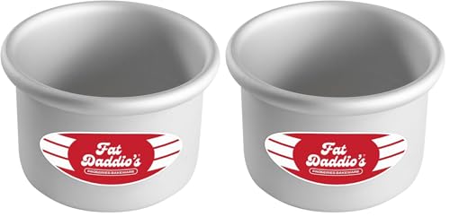 Fat Daddio's Anodized Aluminum Round Cake Pan, 4 x 3 Inch (Pack of 2) - size: 4 x 3 Inch, Set of 2, style: 3" Depth