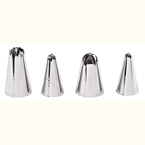 Drop Flower Decorating Piping Tip Set, 4 piece set (Pack of 2)