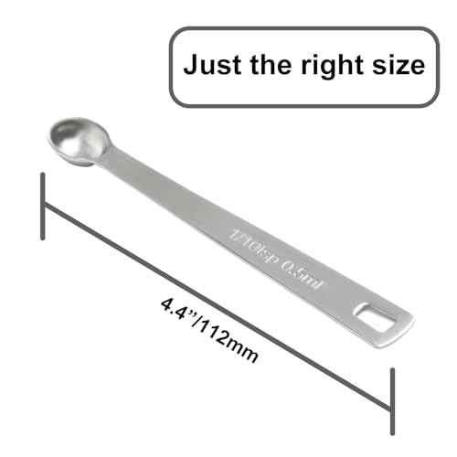 2PCS 1/10tsp(0.5ml) Mini Measuring Spoon, Small Teaspoon for Tiny Amounts - size: 1/10tsp|0.5ml|0.5cc