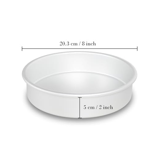 8 x 2 Inch Round Cake Pans Set of 3, Aluminum Round Cake Tin, Baking Cake Pan for Wedding, Party, Family Occasions, Chocolate, Bread. (Round, 8×2 Round Cake Pan, Set of 3) - color: Silver, size: 8 x 2 Inch Round Cake Pan, Set of 3