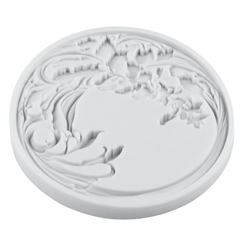 Baroque Frame Flower Lace Wreath Fondant Silicone Molds Set of 4 - color: Style O