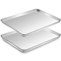 Half Sheet Pan of 2, CEKEE Stainless Steel Baking Sheet Pan Tray Cookie Sheet, Size 18 x 13 x 1 inch, Healthy & Non Toxic, Rust Free & Mirror Finish, Easy Clean & Dishwasher Safe - size: 18 INCH
