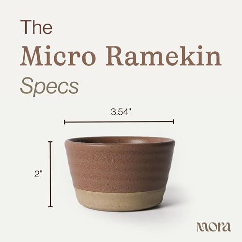 Mora Micro Ramekins Set of 4, 6oz Ceramic Pottery Baking Dishes - Microwave, Oven and Dishwasher Safe - Harvest - color: Harvest, size: Micro