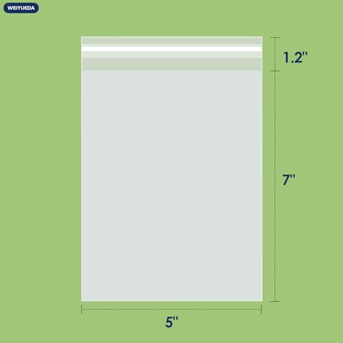 5x7“ Clear Self Seal Cellophane bags 200Pcs, Greeting Card Cookie Packaging - size: 5X7"