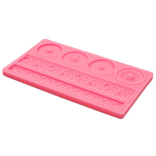 Baroque Style Cake Border Silicone Mold - color: pink(M16)