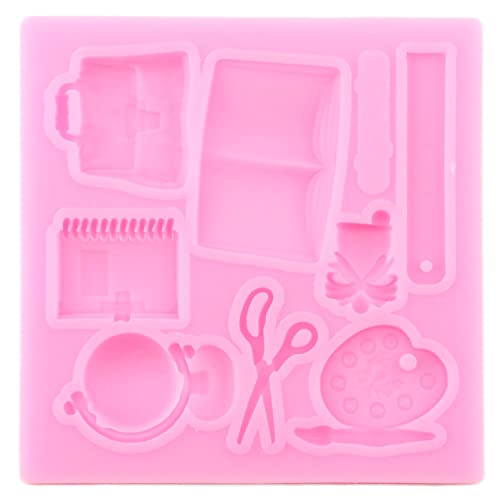 Mujiang Back to School Silicone Molds Crayon Book Fondant Mold Set Of 4 - color: Style A
