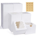 WINKIO Cookie Boxes, Treat Bakery Dessert Pastry Favor Donut Mini Cake Box - color: white, size: 6×6×5 inches