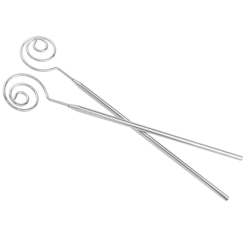 Stainless Steel Spiral Swirl Candy Fork 21cm/8.23in Hot Pot Fork DIY Chocolate Dipping Tool Silver 2PCS