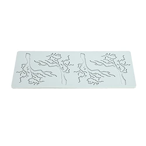 Silicone Mold Hollow Love Heart Shape Tree Leaf Lace Molds Chocolate Candy Fondant Mold 3D Tree Branch Leaves Cake Fondant Silicone Mold Clay Mould for Cupcake Top Sugar Craft (B_8.12x3.2x0.12inch) - size: B_8.12x3.2x0.12inch
