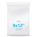 9''x 12'', (Pack of 100) 2 mil Thick Clear Plastic Reclosable Zip Poly Bags with Resealable Lock Seal Zipper for Photo, Jewelry, Bakery, Treats, Travel, Storage, Packaging & Shipping… - size: 9" x 12"