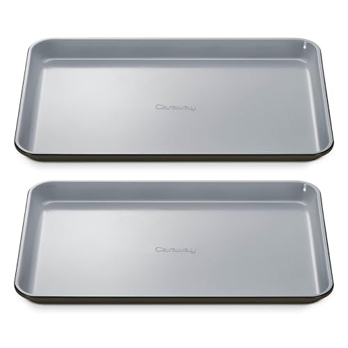 Caraway Non-Stick Ceramic Medium Baking Sheet Duo - color: Black, size: 2x Medium 10" x 15"