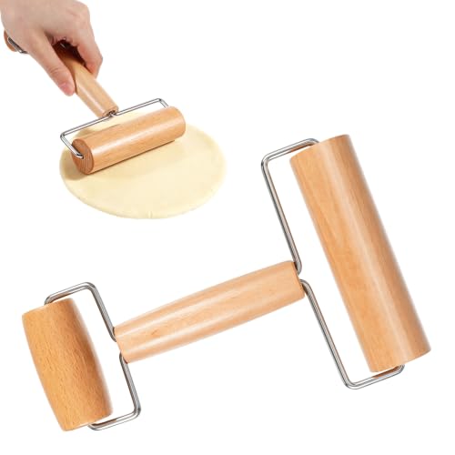 Pastry Roller with Handle,Small Rolling Pin for Dough Baking