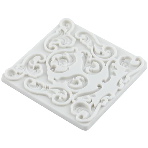 Baroque Fondant Mold Curlicues Scroll Lace Silicone Molds Set of 4 - color: Style I