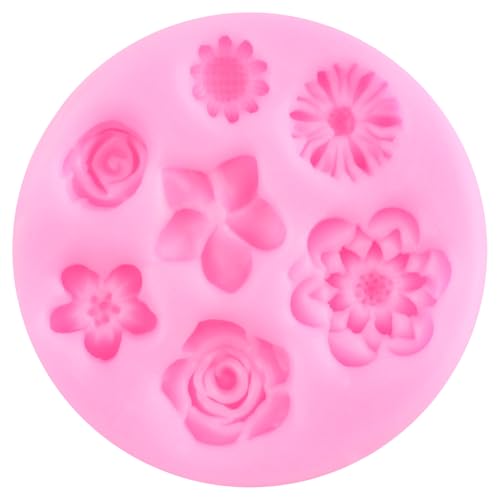 ZiXiang Flower Silicone Mold Rose Daisy Orchid Flower Fondant Mold Set Of 4 - color: Style AA