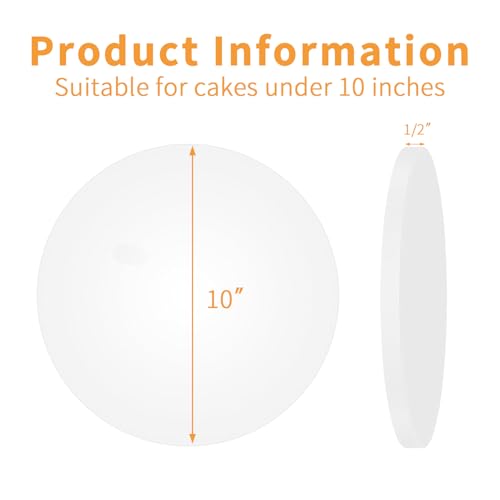 5packs Cake Boards 10 Inch Round,1/2" Thick Cake Drum, Cake Board Food Grade Cake Base, White Cake Cardboard Circles Bases para Pasteles for Wedding & Party & Pizza Desserts(10inch/5pcs) - color: White, size: 10inch/5pcs