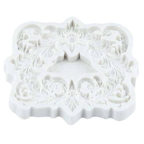 Baroque Curlicues Scroll Relief Lace Frame Silicone Fondant Molds - color: Style L